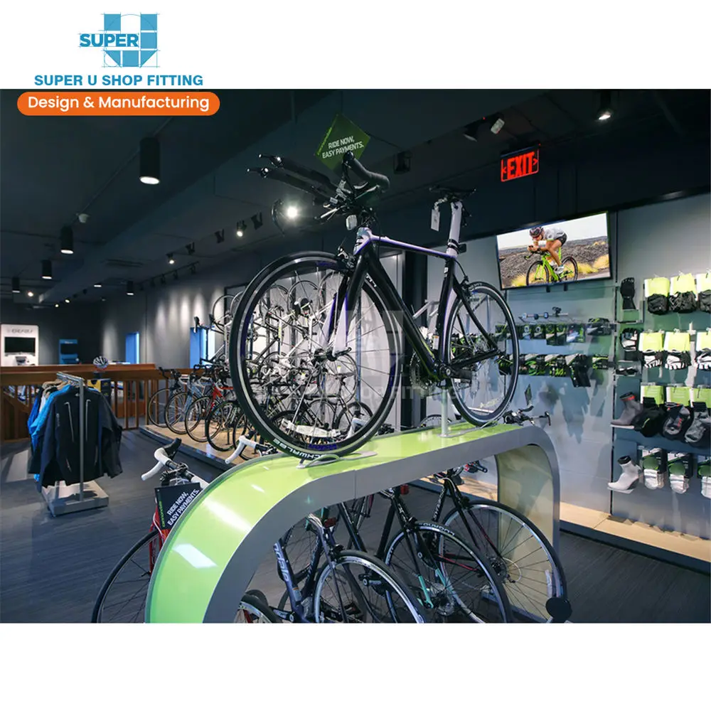 Custom Bike Display Rack Bike Showroom Furniture Interior Design Sport  Exercise Mountain Cycling Shop Decoration Ideas