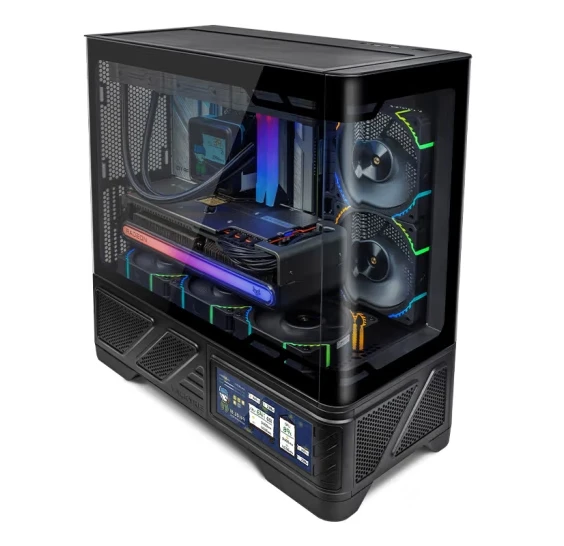 VALKYRIE M-ATX ゲーミングPCケース　VK03-M LCD WHITE　デスクトップケース　曲面ガラス 270 ° シービュールーム　ヴァルキリー　277ZS VALKYRIE VK03-M LCD ARGB White (Micro-ATX, 6.2