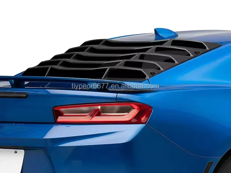 product tiypeor custom rear window louver for chevrolet camaro 2016   2019  decorative panel glossy black paint  exterior accessory-7