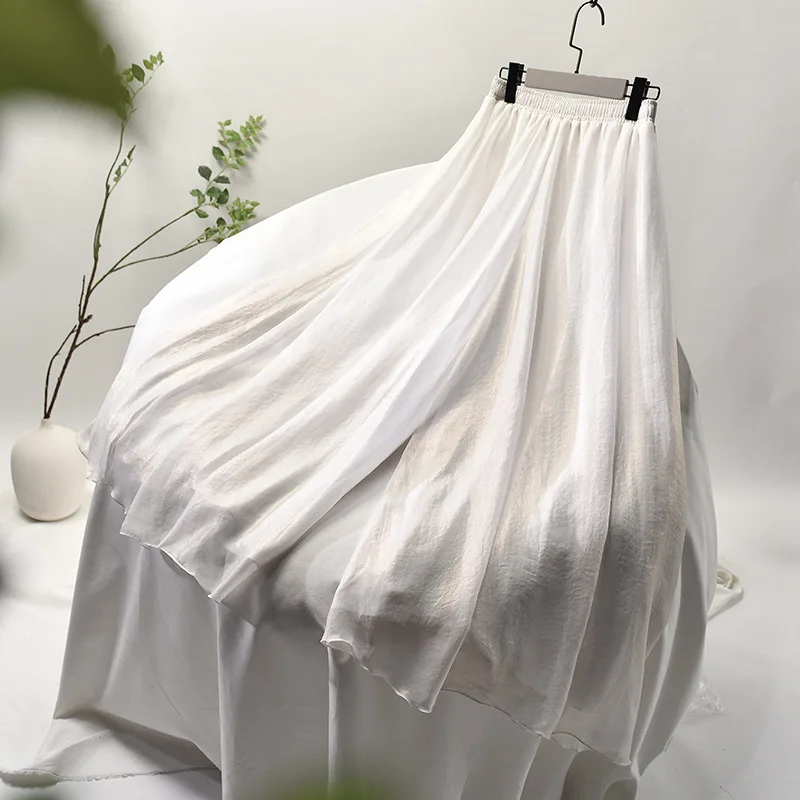 S0007A Chiffon Pants - Elegant Double-Layer Tulle Skirts