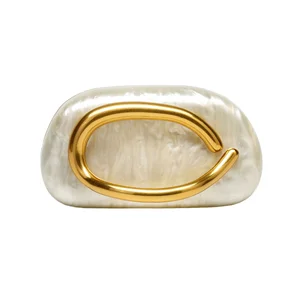 Kalanta Chic Women's Evening Bag Purse with Big Metal Handle Soft Trends Hand Clutch From Guangzhou Fashionable Chic for Ladies