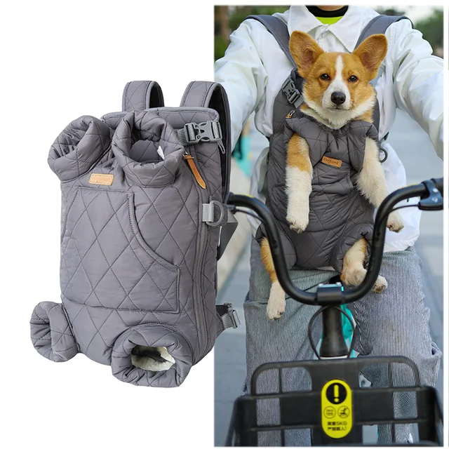 High Quality Cozy Pet Carrier Bag Cats Legs Out Portable Wind Proof Quilted Backpack For Dogs Custom Travel Winter Warm Carrier