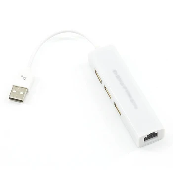 3-Port USB 2.0 Hub + RJ45 Gigabit Ethernet Port LAN Network Adapter for Laptop PC Computer USB