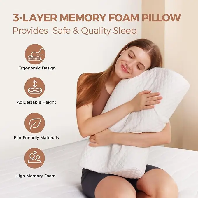 Wholesale Customized OEM Adjustable High Quality Soft Comfortable Wave Shape Sleeping Bed Memory Foam Pillow