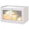 Caja de pan de bambú blanca con bordes rectos