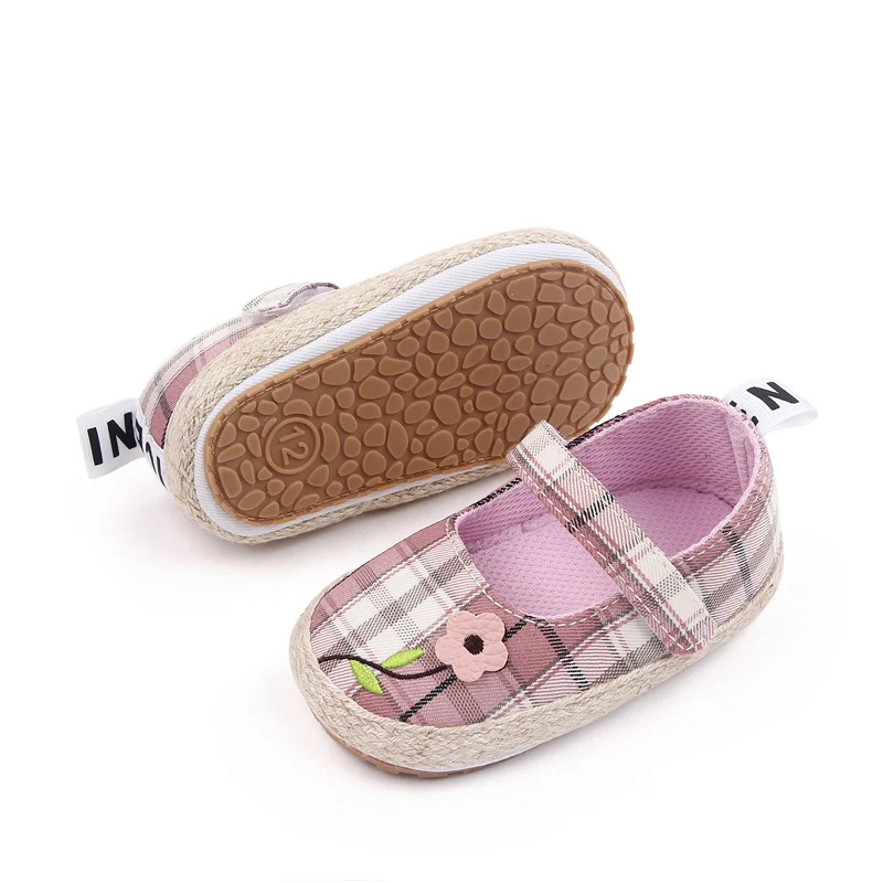 New Arrival Non-slip Spring and Summer Plaid Design Baby Girl Toddler Shoes manufacture