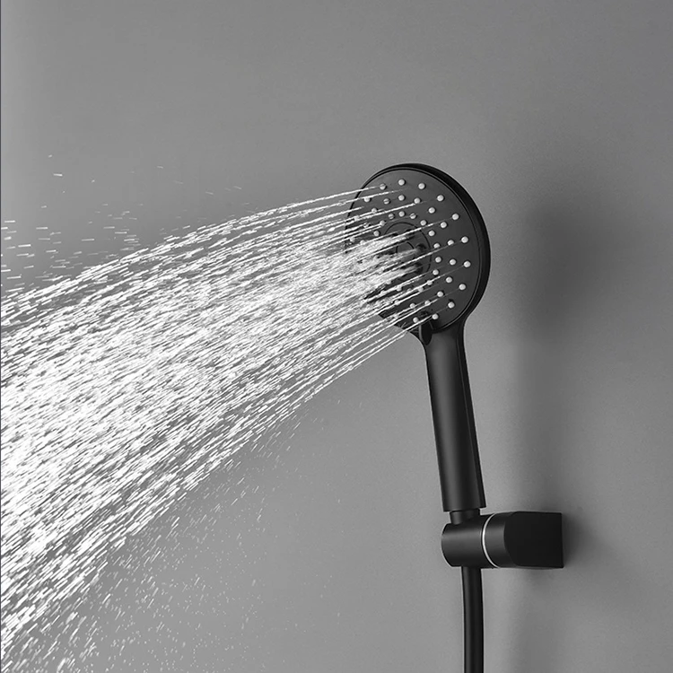 Juego de cabezal de ducha tipo lluvia para baño dorado