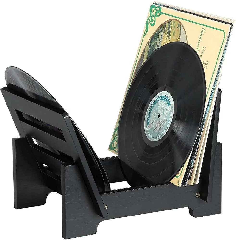 AXEANTS Soporte para discos de vinilo con capacidad para hasta 80-100 LP de  almacenamiento, diseño de metal negro mate