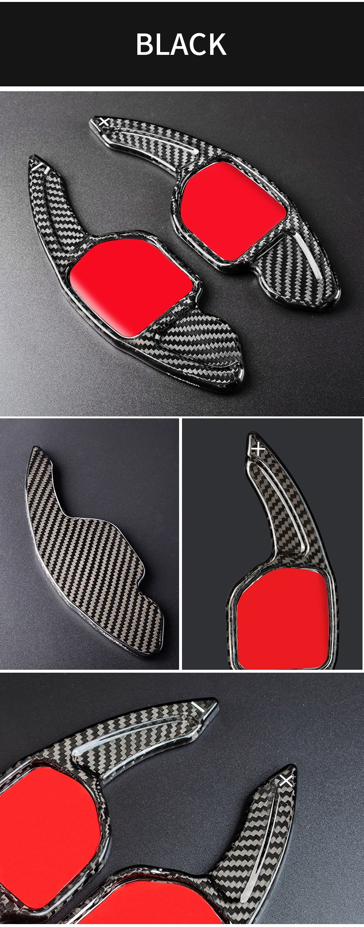T-carbon Carbon fiber modification of steering wheel paddle shift fit for Audi A4 A6 A8 A7 TT TTS RS7 RS3 R8 shift paddle