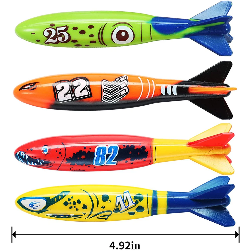 TOPWAYS – Ensemble De Jouets De Plongée Enfants – 5 Bâtons + 4 Requins Sous-Marins – Piscine/Bain – Dès 5 Ans