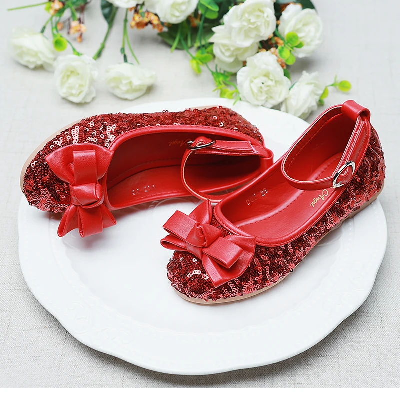 Bling Red and Blue Sequin Toddler Girls Kids Dress Shoes