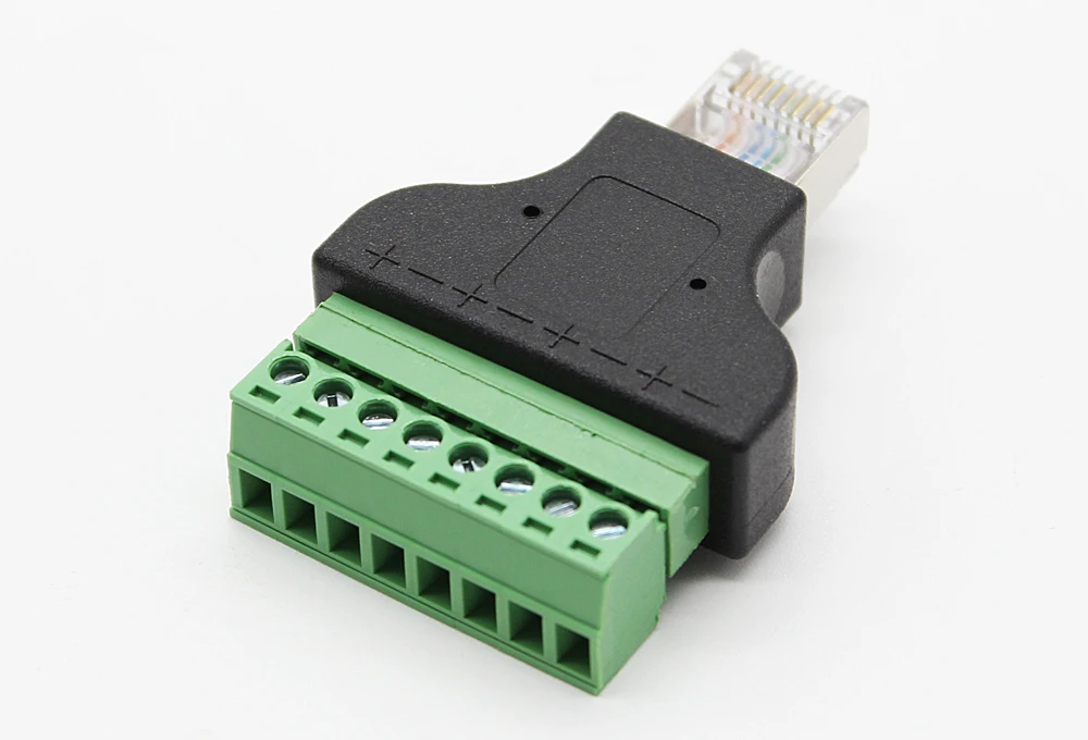 RJ45 to Screw Terminal Block 8P Connector Ethernet RJ45 Male to 8 Pin ...