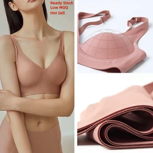 Wholesale Factory Push up Wire Free Ice Silk Sleep Jelly Bra and Brief Sets Padded Bralette Seamless Bra Panties Sujetadores BH