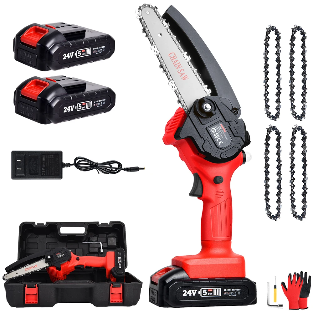 Карманная бензопила Vertak 24 Вольта высокопрочная на батарейках 3000 об/мин ручная