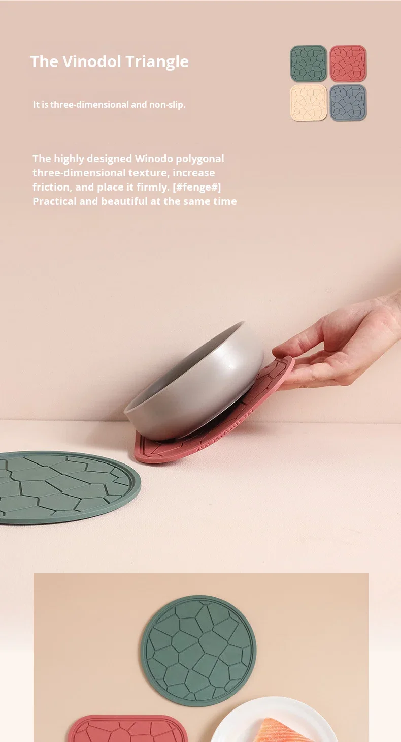 Modern Food-grade Silicone Multi-functional Round Table Mat Heat Resistant High-Temperature Resistant Anti-Slip Pot Mat factory
