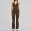 Flare pants&tank top-black coffee brown