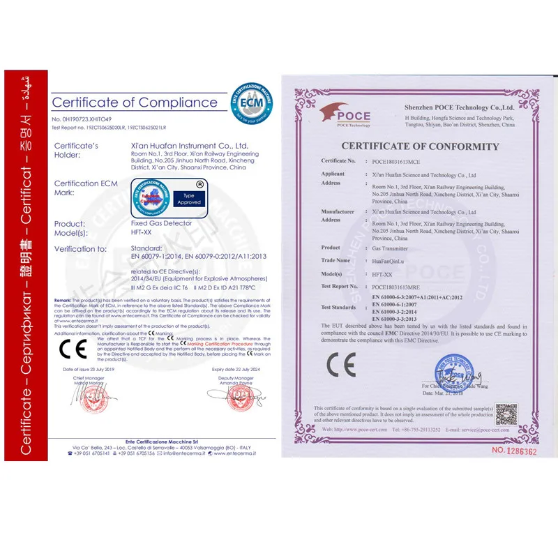 Multi Gas Detector with CE ATEX Certificate CO H2S O2 CH4 Detector