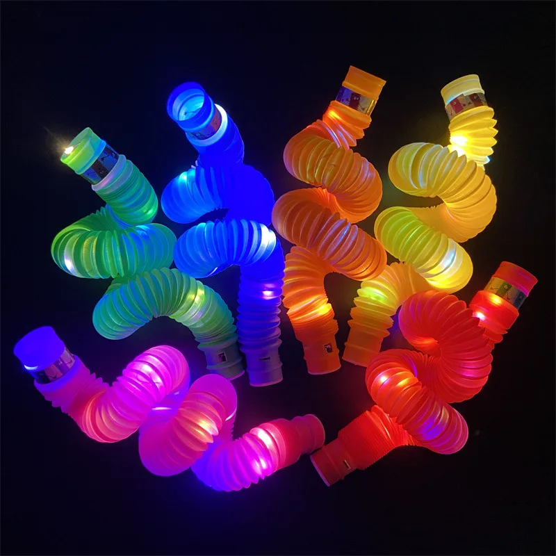 Flexible Stretchy Strings Sensory Fidget Toys, 4/8/12pcs Glow in