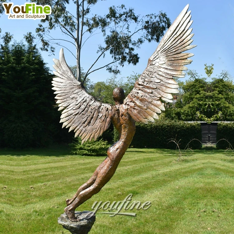 Modern Famous Artist Design Bronze Abstract Angel Icarus Ii Statue Sculpture