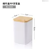 Boîte à cure-dents en bambou avec couvercle (sans logo) 5*5*8cm