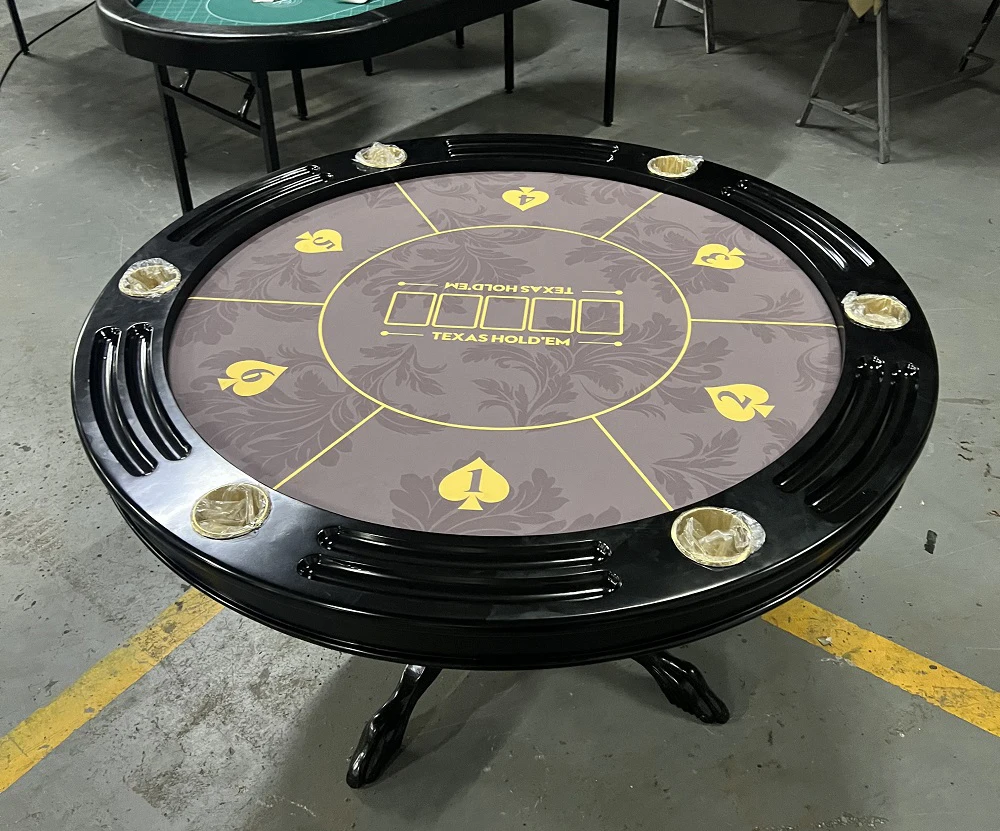 YH 8 игроков Техасский Холден покерный стол казино Деревянный Круглый Покерный с ловушкой