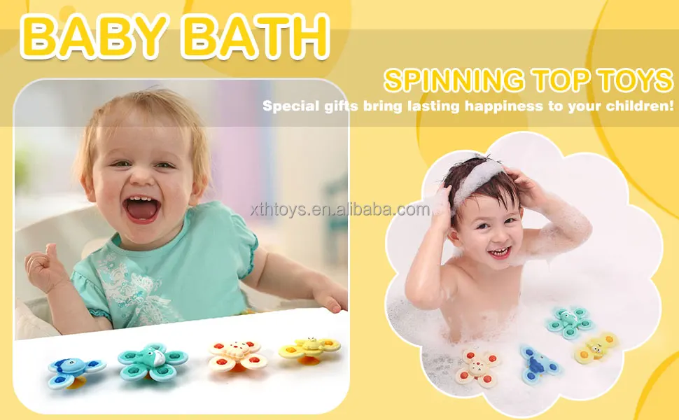 2023 Trend Toys 4pcs Baby Spinning Top Sucker Bebe Juguetes 0 12 24