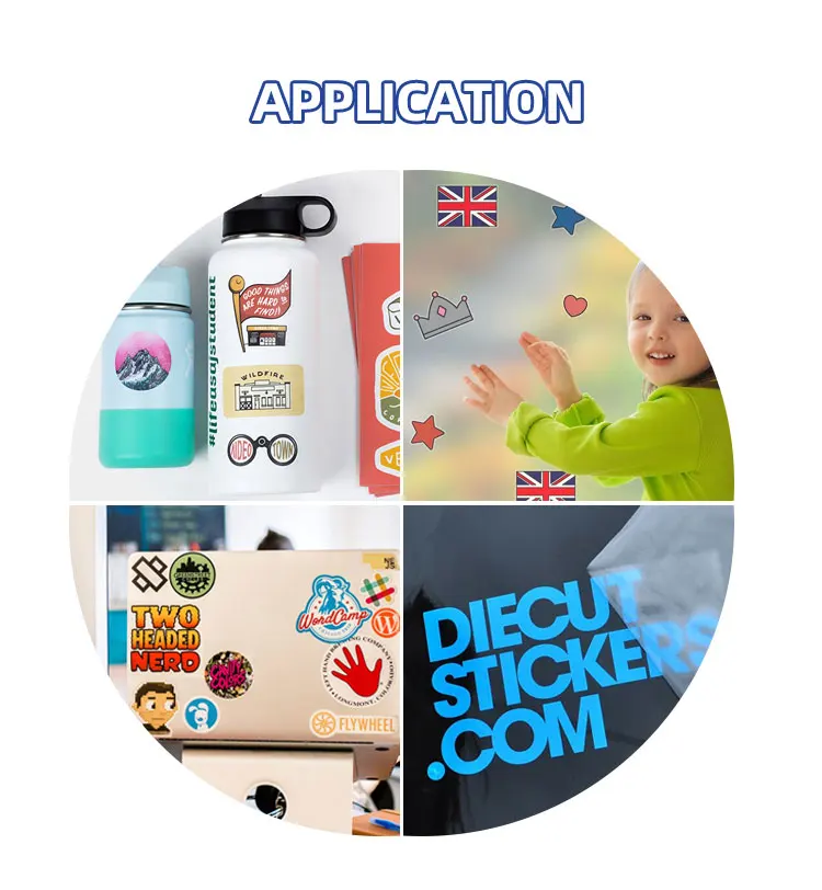 Customized Die Cut Logo Stickers Vinyl Pvc Printing Label Waterproof