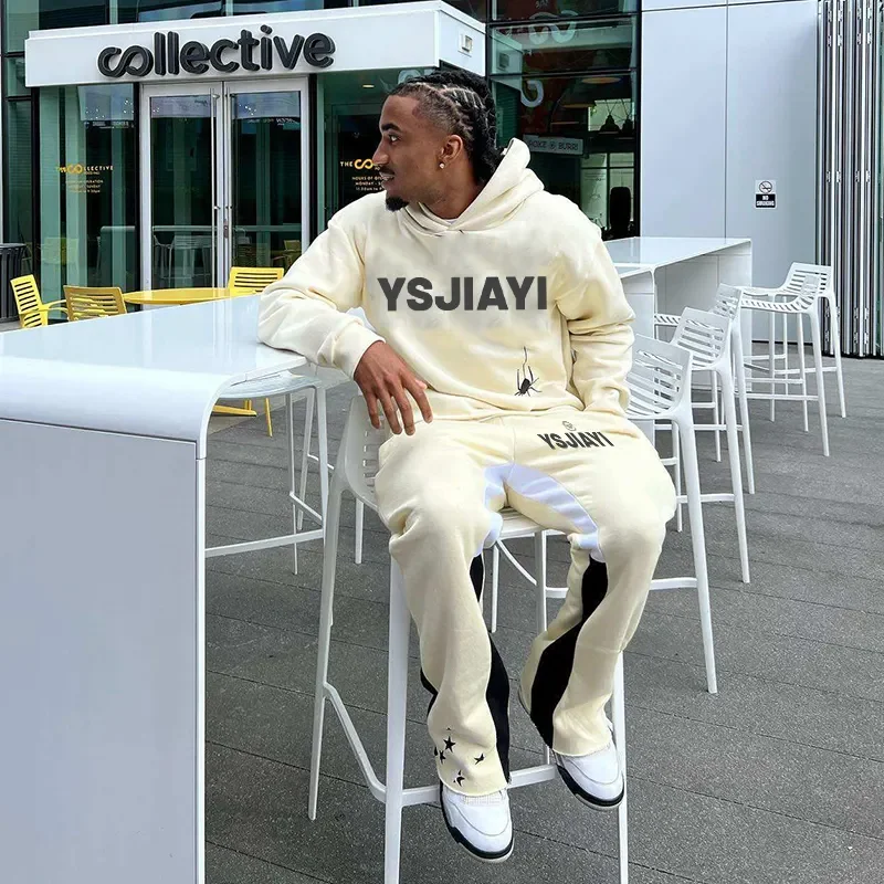 LGB Sweat suit SetUp FlarePants セットアップ Custom Logo Men's Sweatsuit Set - Winter Two-Piece Tracksuits with