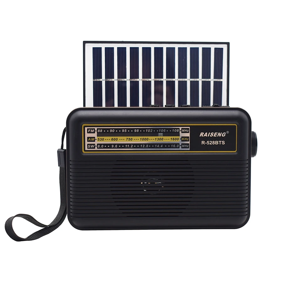 Factory Custom New Solar Panel Charging Portable Radio USB TF MP3 Music Player FM AM SW 3 Band Radio with BT