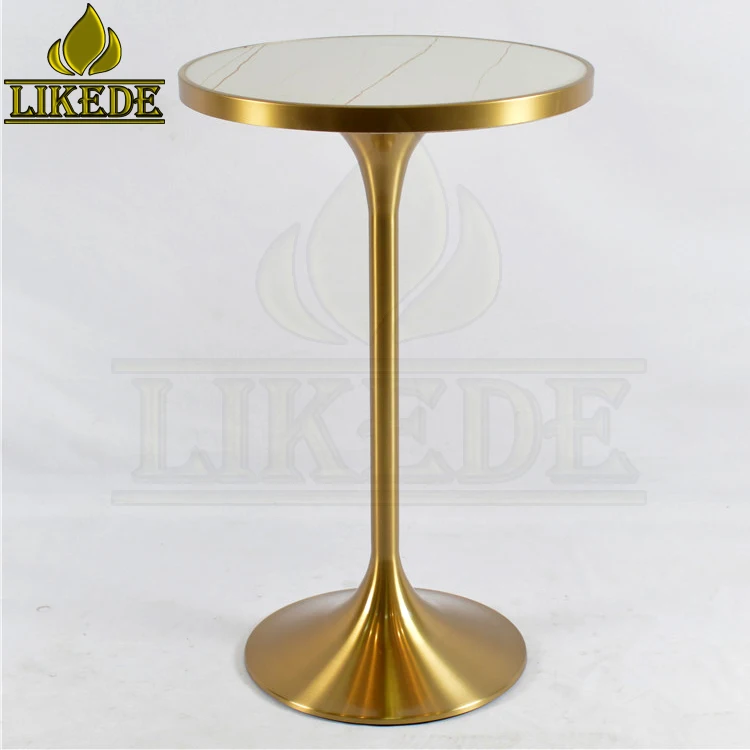 Hot Sale Brushed Gold SS304 Stainless Steel Table Base Elegant Furniture Legs for Bar Tables