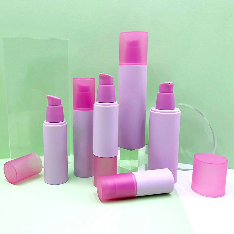 Cylindrical Screw Airless Pump Bottle With Lotion Pump Cap Lid for Skincare Cosmetics 15ML 30ML 40ML 50ML 80ML 100ML
