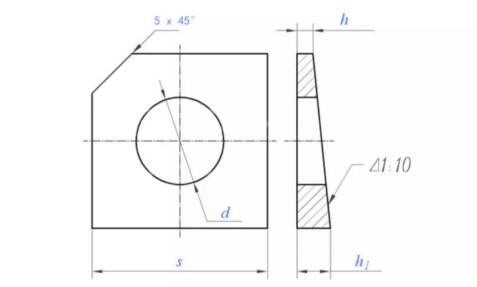 Astm F436 Din434 Square Hardened Beveled Washer Square Taper Washer