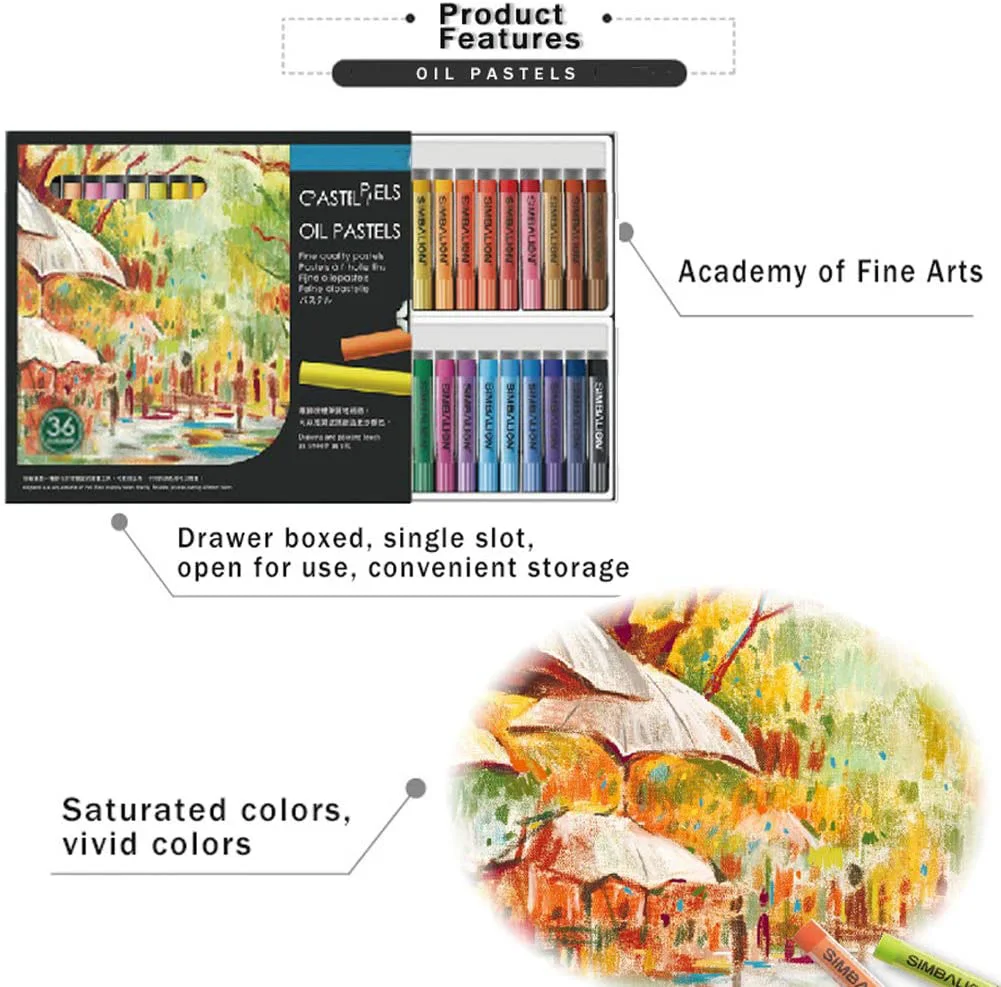 Oil Pastel Set,Professional Painting Drawing Graffiti Art Crayons Washable Round Non Toxic Sticks