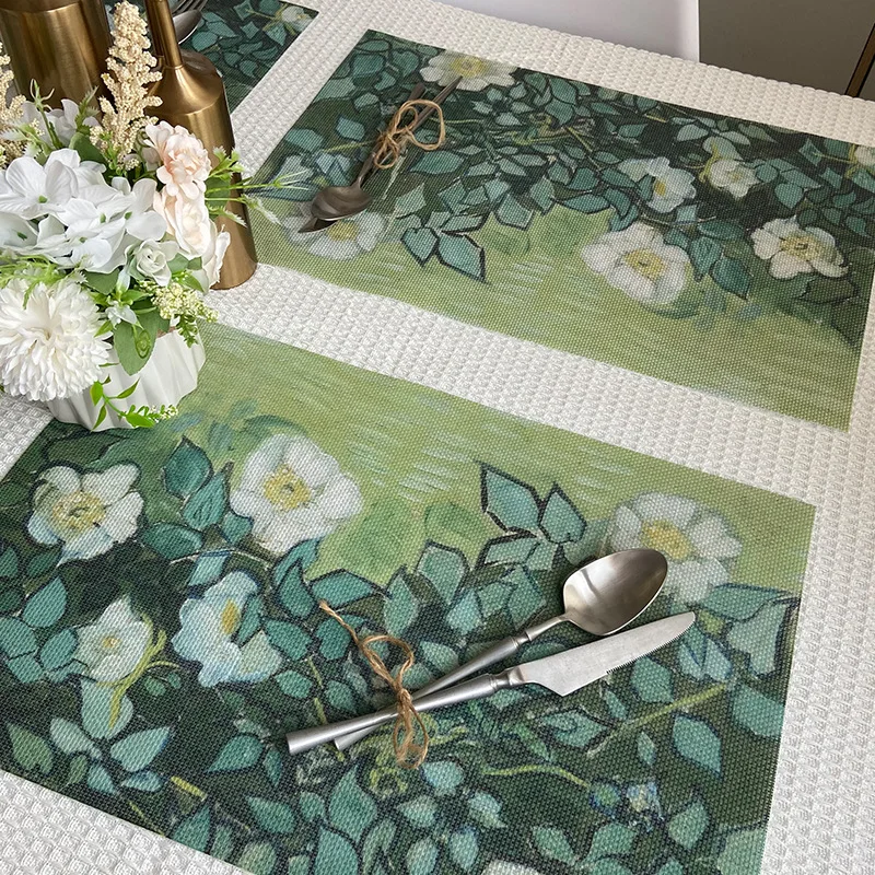 Western Famous Painting Dining Table Mat Decoration Waterproof