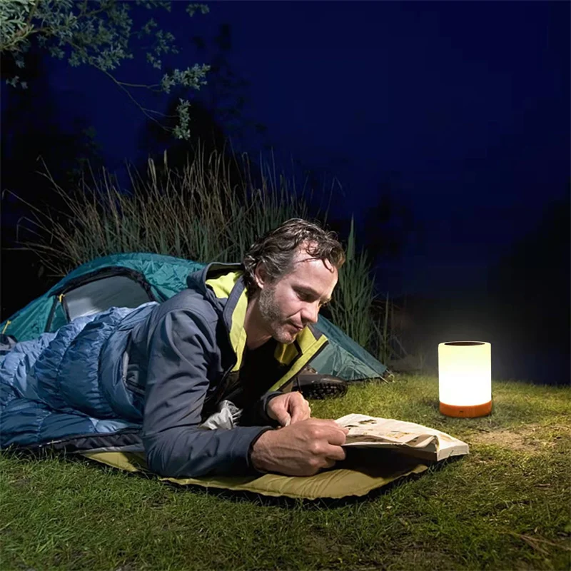 Touch Remote Control LED RGB Table Lamp Rechargeable Night Light for Bedside Camping with Hook