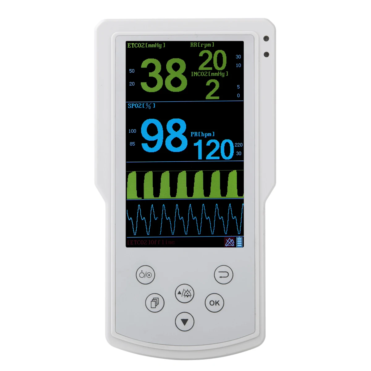 5 Inch ETCO2  Monitor Mainstream Sidestream CO2  Connects to Printer for Veterinary Diagnosis