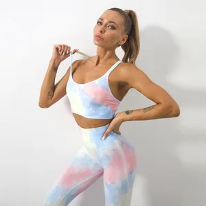 Ropa Deportiva De Mujer Women Seamless Yoga Bra and Leggings Workout Tie Dye Gym Fitness Sets Sport Leggings Set
