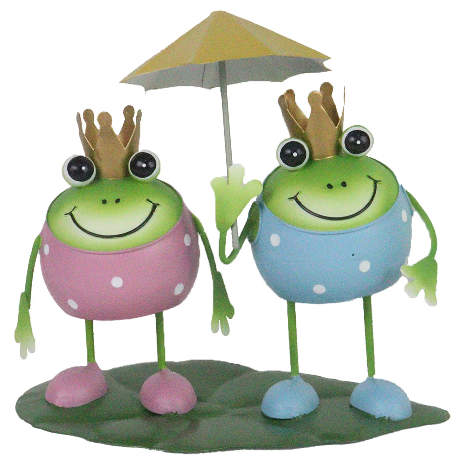  Statue Funny Frog Couple Sculpture Metal Figurine for  Patio Lawn Porch Indoor s