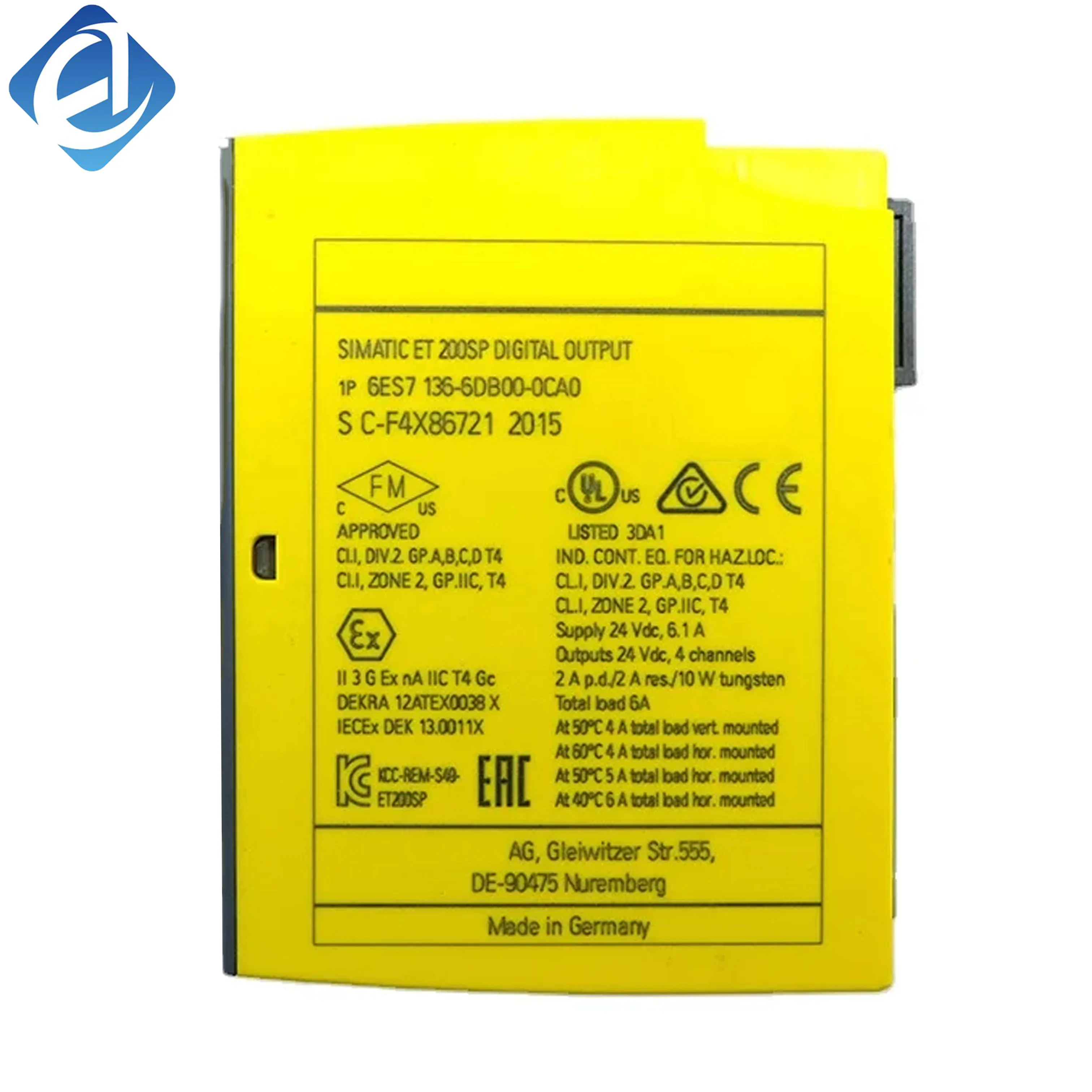 New Original 6ES7 136-6DB00-0CA0 6ES7136-6DB00-0CA0 ET200SP safety digital output module. Features safe signal isolation, reliable safety loop control, emergency stop interlock protection, meets industrial safety standards