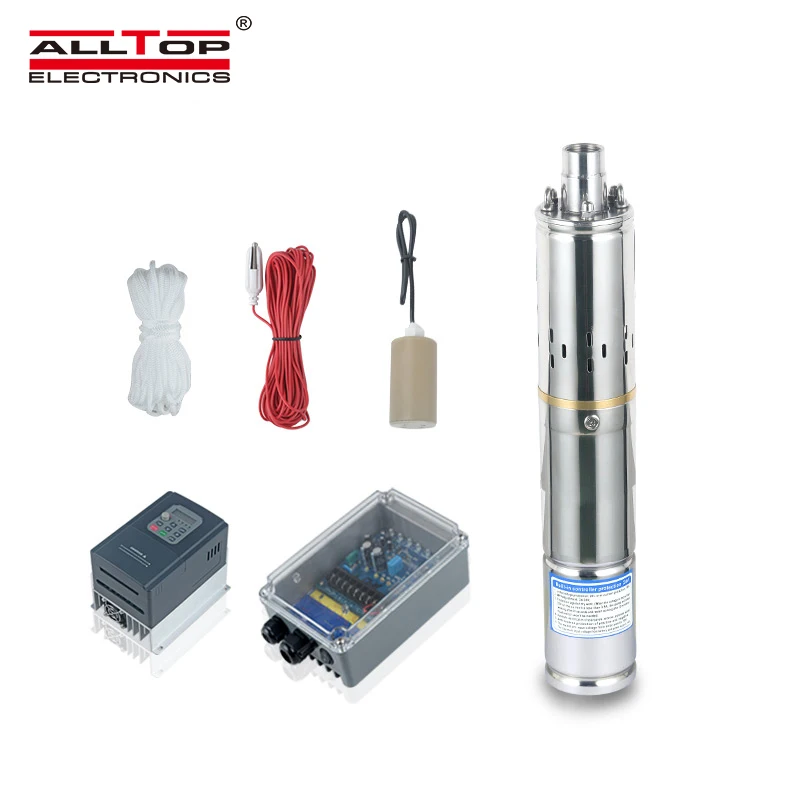 ALLTOP 2022 Новый Солнечный водяной насос для глубоких скважин, солнечная энергия, Погружной Солнечный насос, инверторный комплект, полный