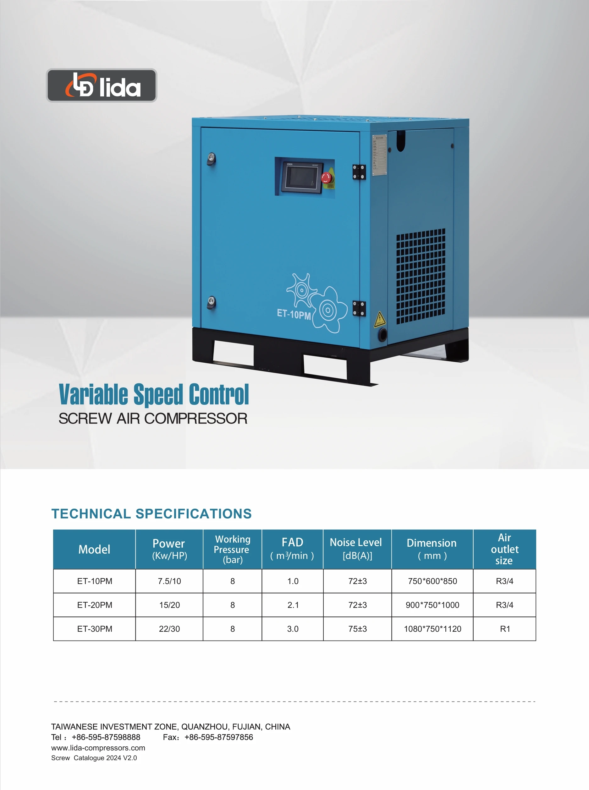 LIDA LUOWEI 20HP Screw Compressor for Industry  Energy Saving Low Noise OEM Screw Air Compressor