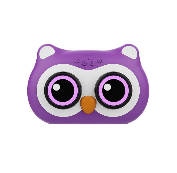 Cut Speaker Owl Design Build in Battery TWS Bass Stereo RGB Lights Children Mini Wireless Speaker Gift
