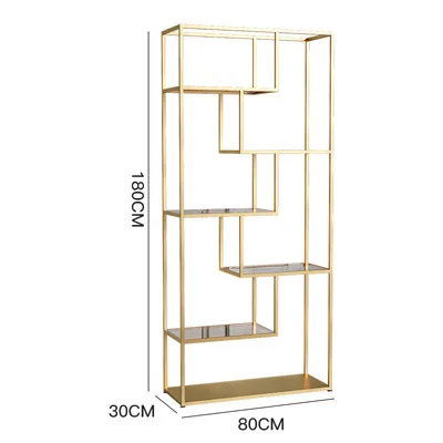 LN-1908 Горячая продажа! Дешевая цена сделано в Фошань золотистый с металлической оправой, прозрачные стеклянные Творческий книжный шкаф для кабинет