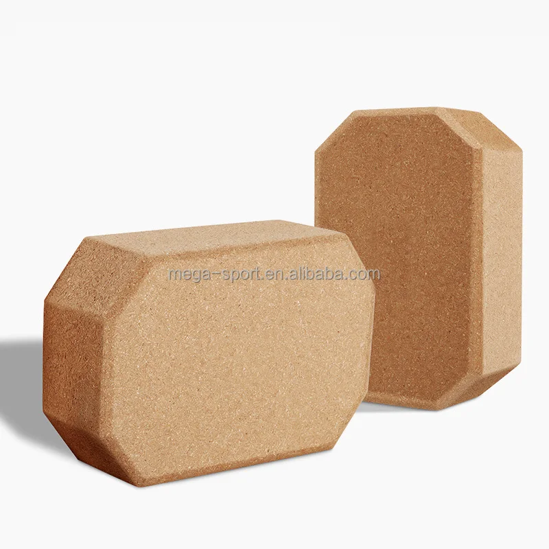 Wholesale Wooden Yoga Block High Density Cork Yoga Brick Custom Print