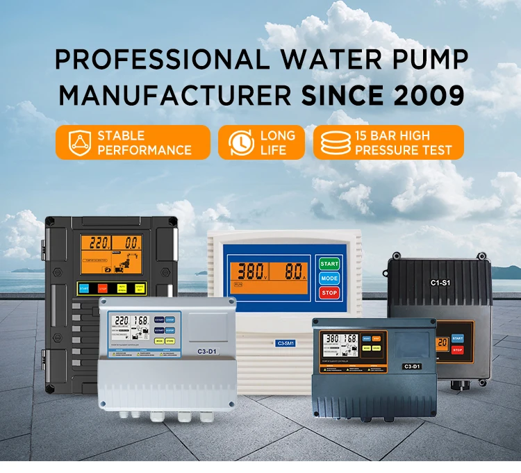 High Efficiency Single/ Three Phase HD LCD Intelligent Pump Controller With Panel