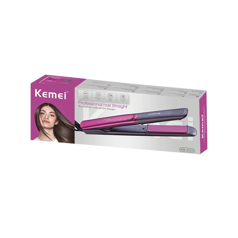 Kemei directo de fábrica para el hogar, multifunción, pelo rizado, iones  negativos, cuidado del cabello, alisador de pelo profesional