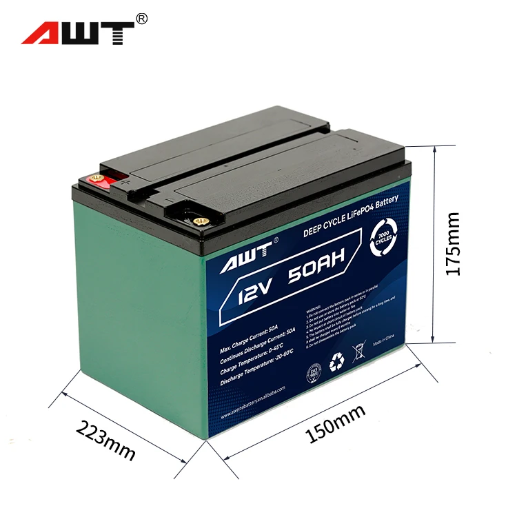 AWT Deep Cycle  Lifepo4 BMS Lithium Battery Pack 12v 24V 48v 50ah 100ah 150ah 200ah 300ah Lifepo4 Lithium Ion Battery for RV