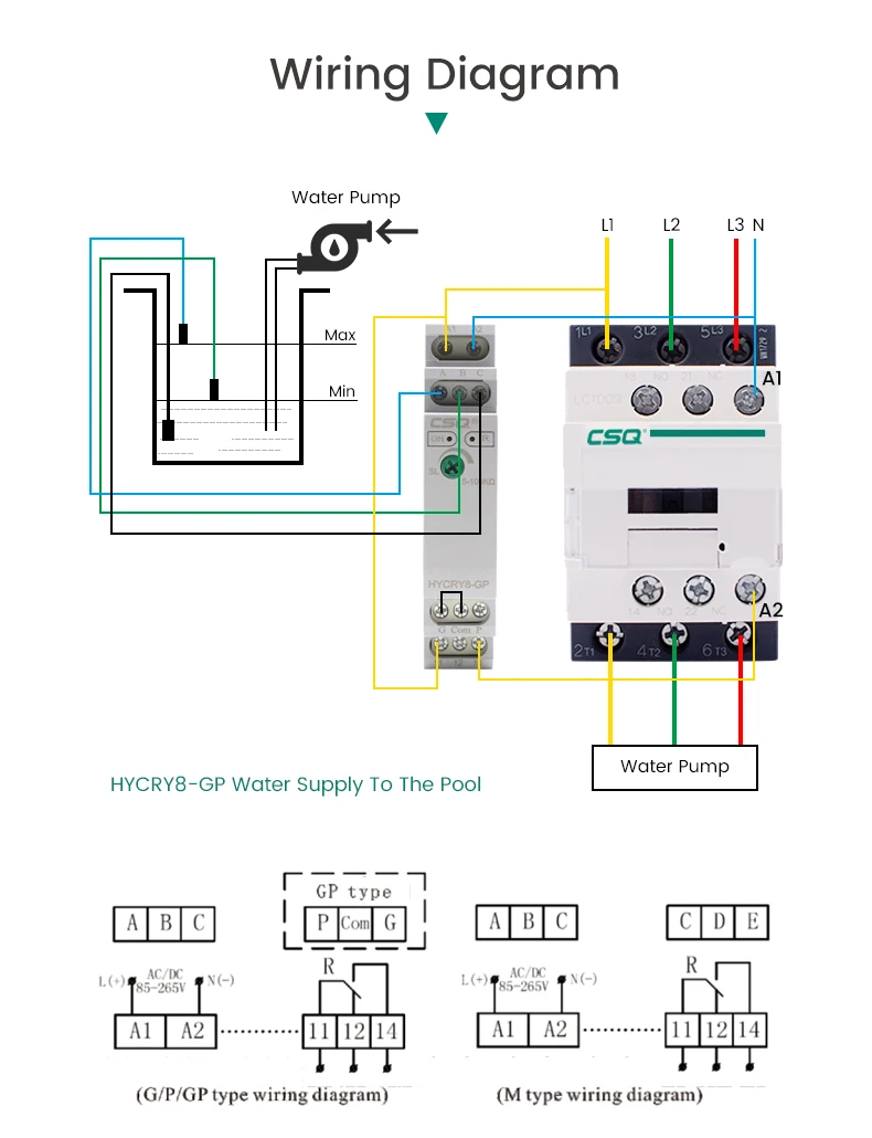 Csq Liquid Level Control Relay Float Switch Water Pump Level Controller ...