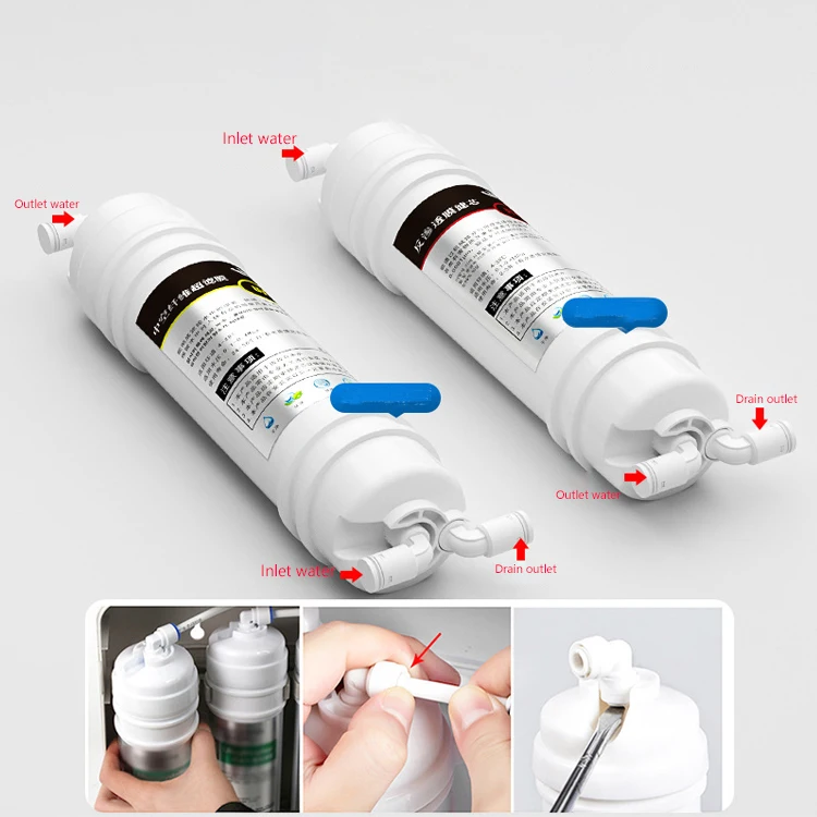 Inline Korean Quick Connect Water Filter Cartridge Small T33 Big T33 PP GAC CTO