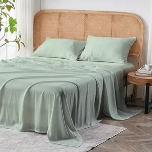 Silky Soft Breathable Tencel Sheets  100% Eucalyptus Sheets Deep Pocket Luxury Hotel Cooling Bed Sheets
